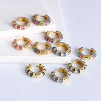 Wholesale Jewelry Geometric Stripe Pattern Multicolor Copper Earrings Nihaojewelry main image 4