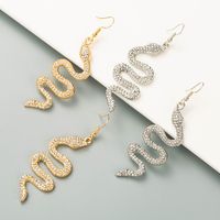 Wholesale Jewelry Alloy Inlaid Rhinestone Snake-shaped Earrings Nihaojewelry main image 3