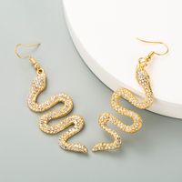 الجملة مجوهرات سبائك مطعمة حجر الراين الأفعى على شكل أقراط Nihaojewelry main image 4