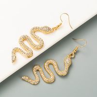 Wholesale Jewelry Alloy Inlaid Rhinestone Snake-shaped Earrings Nihaojewelry main image 5