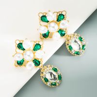 Vente En Gros Bijoux Boucles D&#39;oreilles En Perles De Strass Rétro Nihaojewelry main image 5