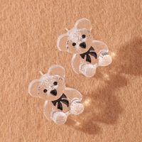 Wholesale Jewelry Cute Transparent Resin Bear Earrings Nihaojewelry main image 3