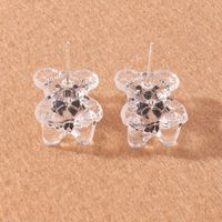 Wholesale Jewelry Cute Transparent Resin Bear Earrings Nihaojewelry main image 4