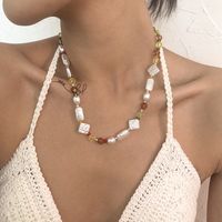 Wholesale Jewelry Bohemian Style Rice Bead Special-shaped Pearl Necklace Nihaojewelry main image 3