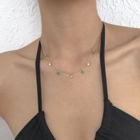 Wholesale Jewelry Thin Chain Emerald Pendant Necklace Nihaojewelry main image 1