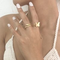 Nihaojewelry Wholesale Jewelry Creative Butterfly Snake Alloy Ring Set main image 3