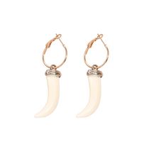 Wholesale Jewelry Crescent Shape White Shell Earrings Nihaojewelry sku image 1