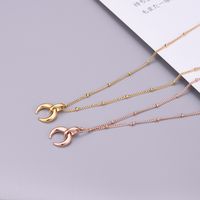 Wholesale Jewelry Horns Round Bead Chain Simple Titanium Steel Necklace Nihaojewelry sku image 1