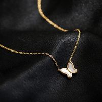 Wholesale Jewelry Retro White Shell Butterfly Clavicle Chain Necklace Nihaojewelry sku image 1