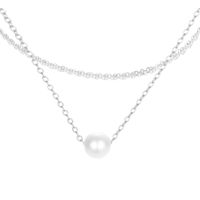 Stainless Steel 14K Gold Plated Fashion Plating U Shape Artificial Pearls Necklace sku image 1