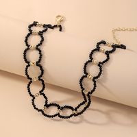 Wholesale Jewelry Simple Black Circle Beads Clavicle Chain Necklace Nihaojewelry sku image 2