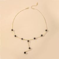 Wholesale Jewelry Simple Black Circle Beads Clavicle Chain Necklace Nihaojewelry sku image 1