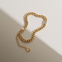 Wholesale Jewelry Disc Tassel Copper Gold-plated Inlaid Zircon Necklace Bracelet Nihaojewelry sku image 1