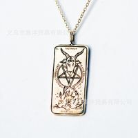 Wholesale Jewelry Retro Tarot Brand Pendant Titanium Steel Necklace Nihaojewelry sku image 3
