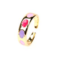Nihaojewelry Wholesale Jewelry Simple Dripping Oil Smiley Face Flower Heart Star Ring sku image 2
