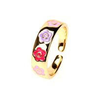 Nihaojewelry Wholesale Jewelry Simple Dripping Oil Smiley Face Flower Heart Star Ring sku image 3
