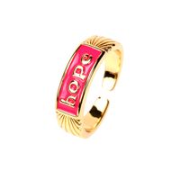 Nihaojewelry Wholesale Jewelry Creative Drip Enamel Letter Copper Gold-plated Ring sku image 3