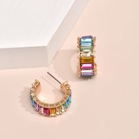 Wholesale Jewelry Geometric Alloy Color Diamond Earrings Nihaojewelry sku image 10