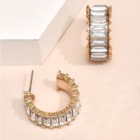 Wholesale Jewelry Geometric Alloy Color Diamond Earrings Nihaojewelry sku image 1