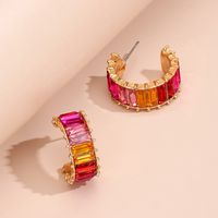 Wholesale Jewelry Geometric Alloy Color Diamond Earrings Nihaojewelry sku image 8