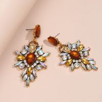 Wholesale Jewelry Retro Metal Diamond Pendant Earrings Nihaojewelry sku image 6
