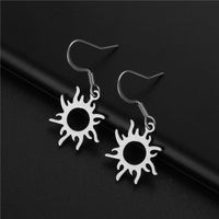 Wholesale Jewelry Rabbit Star Moon Pendant Stainless Steel Earrings Nihaojewelry sku image 3