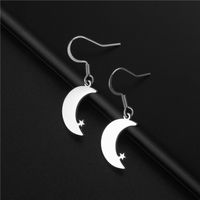 Wholesale Jewelry Rabbit Star Moon Pendant Stainless Steel Earrings Nihaojewelry sku image 5