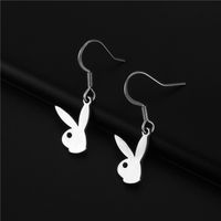 Wholesale Jewelry Rabbit Star Moon Pendant Stainless Steel Earrings Nihaojewelry sku image 9