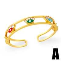 Vente En Gros Bijoux Oeil Du Diable Cuivre Incrusté De Zircon Bracelet Ouvert Nihaojewelry sku image 1