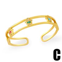 Vente En Gros Bijoux Oeil Du Diable Cuivre Incrusté De Zircon Bracelet Ouvert Nihaojewelry sku image 3