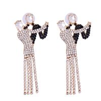 Wholesale Jewelry Couple Drancing Full Of Diamonds Drop Earrings Nihaojewelry sku image 2