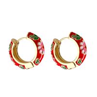 Vente En Gros Bijoux Motif Fleur Boucles D&#39;oreilles En Cuivre Plaqué Or Multicolore Nihaojewelry sku image 1
