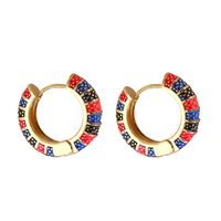 Wholesale Jewelry Geometric Stripe Pattern Multicolor Copper Earrings Nihaojewelry sku image 4