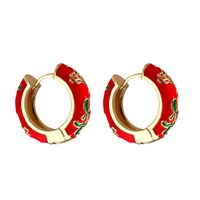Wholesale Jewelry Geometric Flower Pattern Multicolor Copper Gold-plated Earrings Nihaojewelry sku image 1