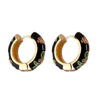 Wholesale Jewelry Geometric Flower Pattern Multicolor Copper Gold-plated Earrings Nihaojewelry sku image 5