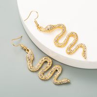 Wholesale Jewelry Alloy Inlaid Rhinestone Snake-shaped Earrings Nihaojewelry sku image 1