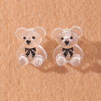 Wholesale Jewelry Cute Transparent Resin Bear Earrings Nihaojewelry sku image 1