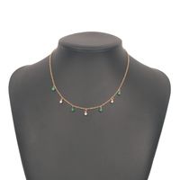 Wholesale Jewelry Thin Chain Emerald Pendant Necklace Nihaojewelry sku image 1