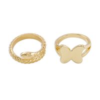 Nihaojewelry Wholesale Jewelry Creative Butterfly Snake Alloy Ring Set sku image 1