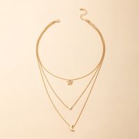Wholesale Jewelry Retro Heart Star Moon Small Pendant Multi-layer Necklace Nihaojewelry main image 5