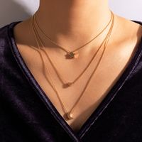 Wholesale Jewelry Retro Heart Star Moon Small Pendant Multi-layer Necklace Nihaojewelry sku image 1