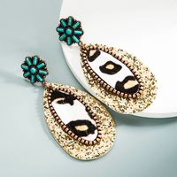 Wholesale Bohemian Style Leather Turquoise Earrings Nihaojewelry sku image 3