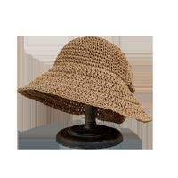 Nihaojewelry Korean Style Wide-brimmed Sunshade Bow Straw Hat Wholesale main image 6