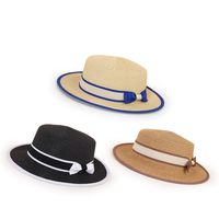 Nihaojewelry Edging Color Matching Bow Sunshade Parent-child Straw Hat Wholesale main image 6