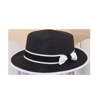 Nihaojewelry Edging Color Matching Bow Sunshade Parent-child Straw Hat Wholesale main image 3
