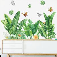 Nihaojewelry Wholesale Fashion Tropical Plant Turtle Leaf Butterfly Flower Bedroom Wall Sticker main image 1