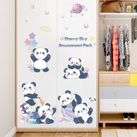 Nihaojewelry Wholesale Simple Cute Cartoon Pandas Bedroom Entrance Wall Stickers main image 4