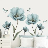 Nihaojewelry Wholesale Fashion Blue Painted Flowers Bedroom Porch Wall Stickers main image 1