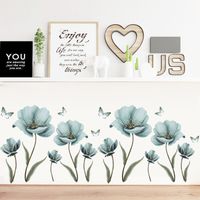 Nihaojewelry Wholesale Fashion Blue Painted Flowers Bedroom Porch Wall Stickers main image 4
