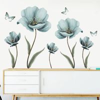 Nihaojewelry Wholesale Fashion Blue Painted Flowers Bedroom Porch Wall Stickers main image 5